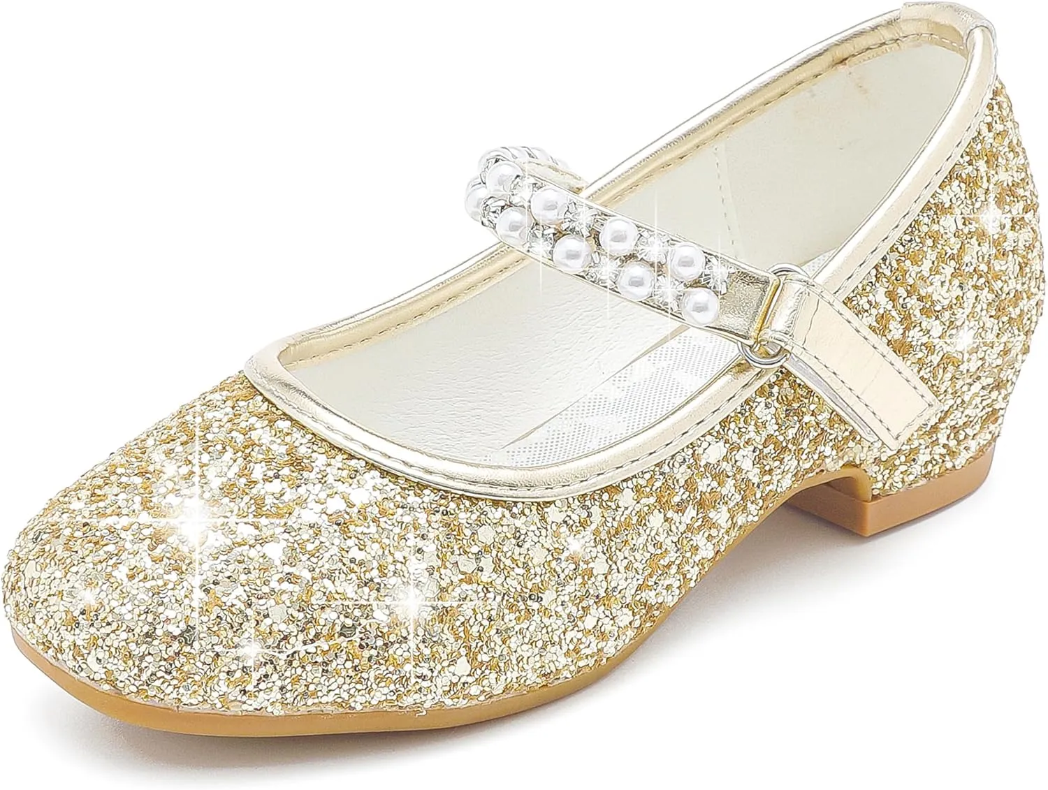 Furdeour Toddler Girls Mary Janes Shoes Low Heel Ballet Flats Wedding Party Dress Shoes for Kids