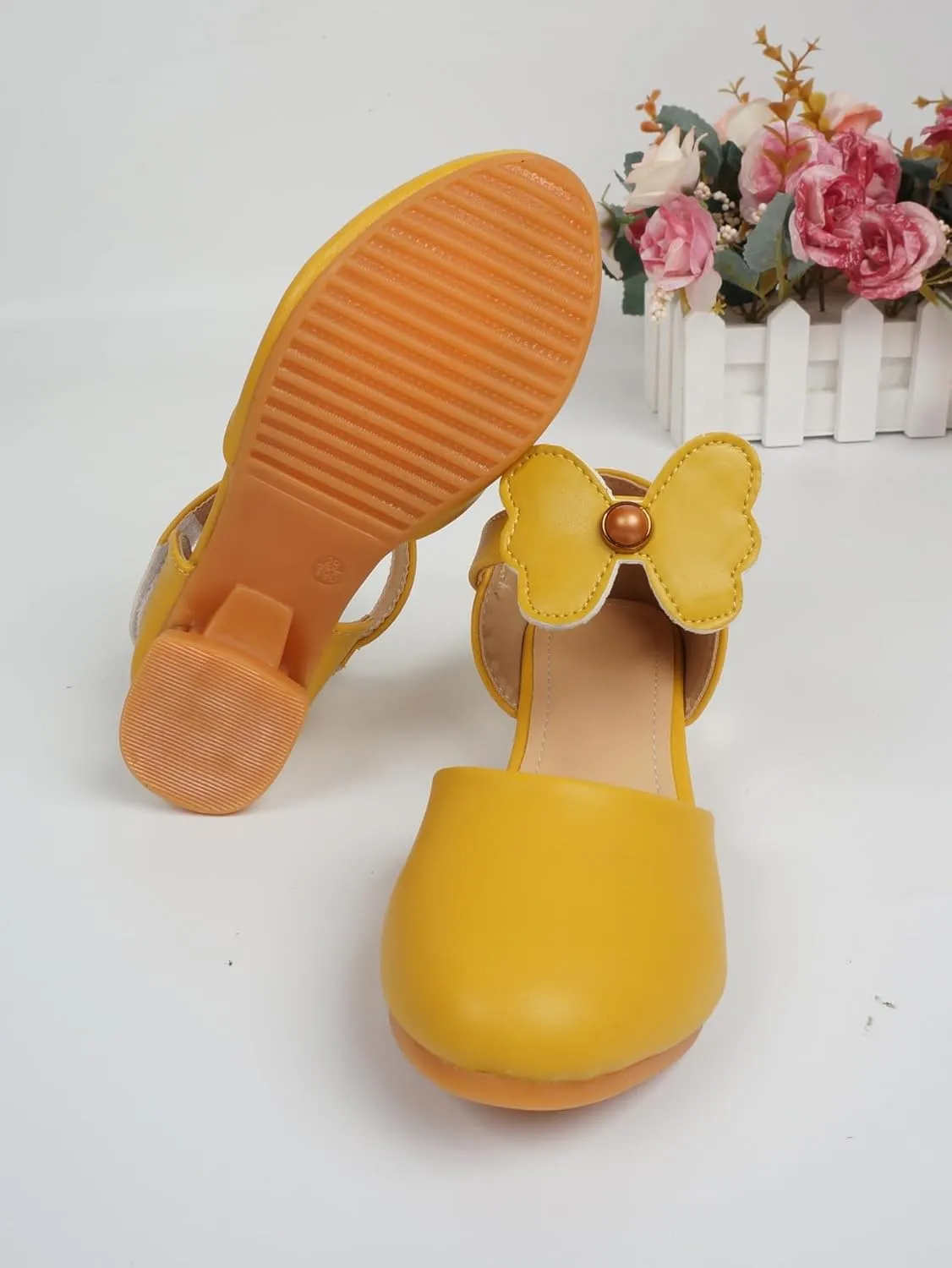 Girls Dress Shoes Mary Jane Low Heels Party Wedding Prom Footwear with Bow and Peals for Toddler Little Big Kids