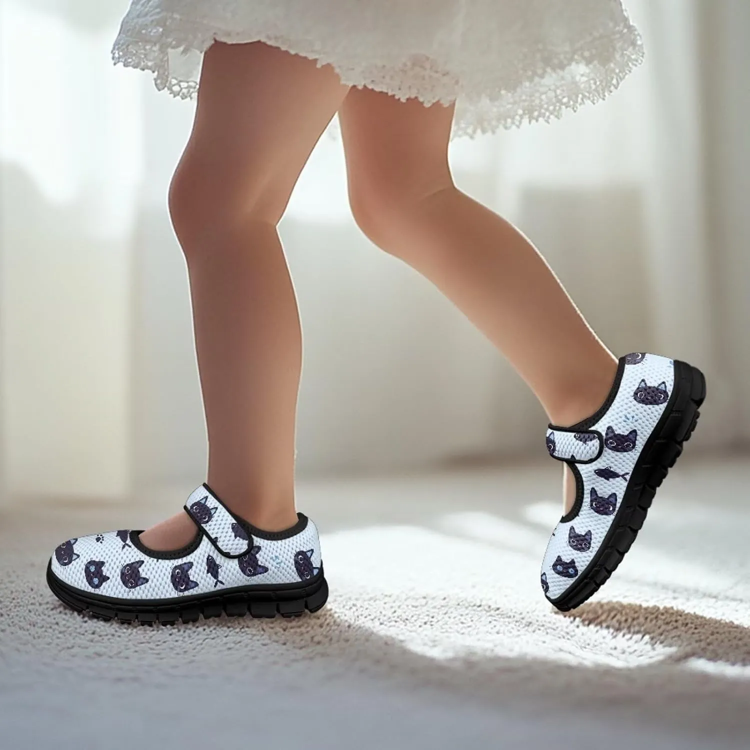 Girls Walking Shoes Lightweight Tennis Shoes for Kids Breathable Casual Shoes Cartoon Sneaker for Little Kid SizeUS 11-15