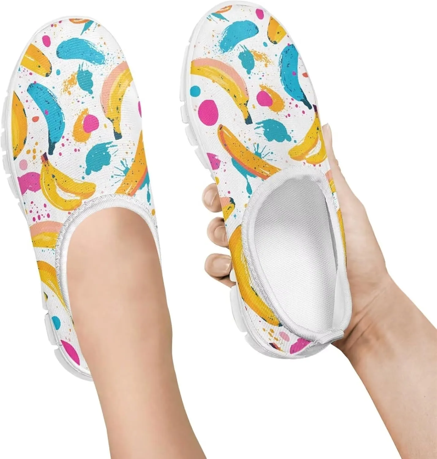 Girls'Slip On Sneakers,Lightweight Breathable Tennis Shoes Boys Wear-Resistant Non-Slip Eva Sole Running Shoes