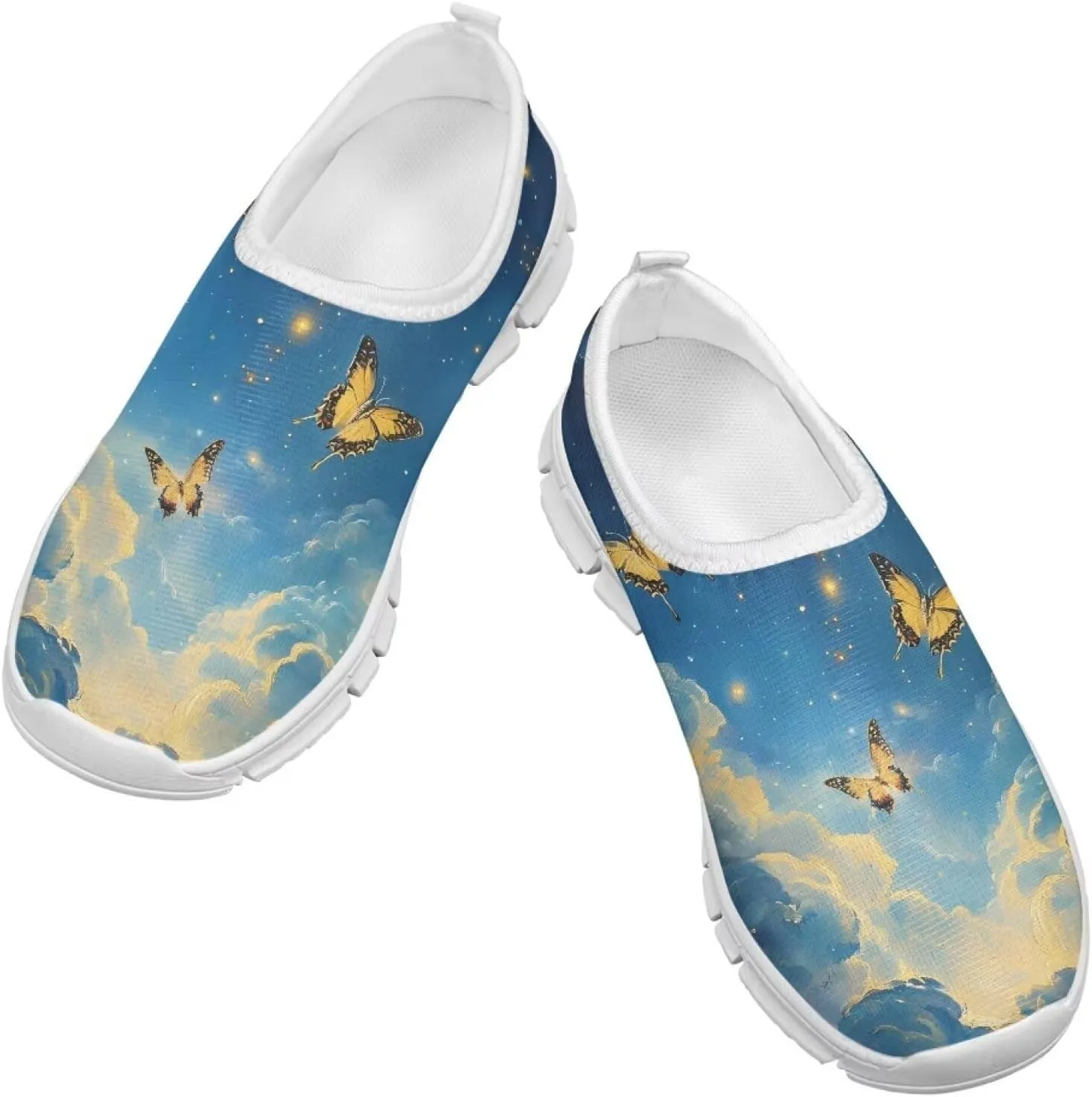 Girls'Slip On Sneakers,Lightweight Breathable Tennis Shoes Boys Wear-Resistant Non-Slip Eva Sole Running Shoes