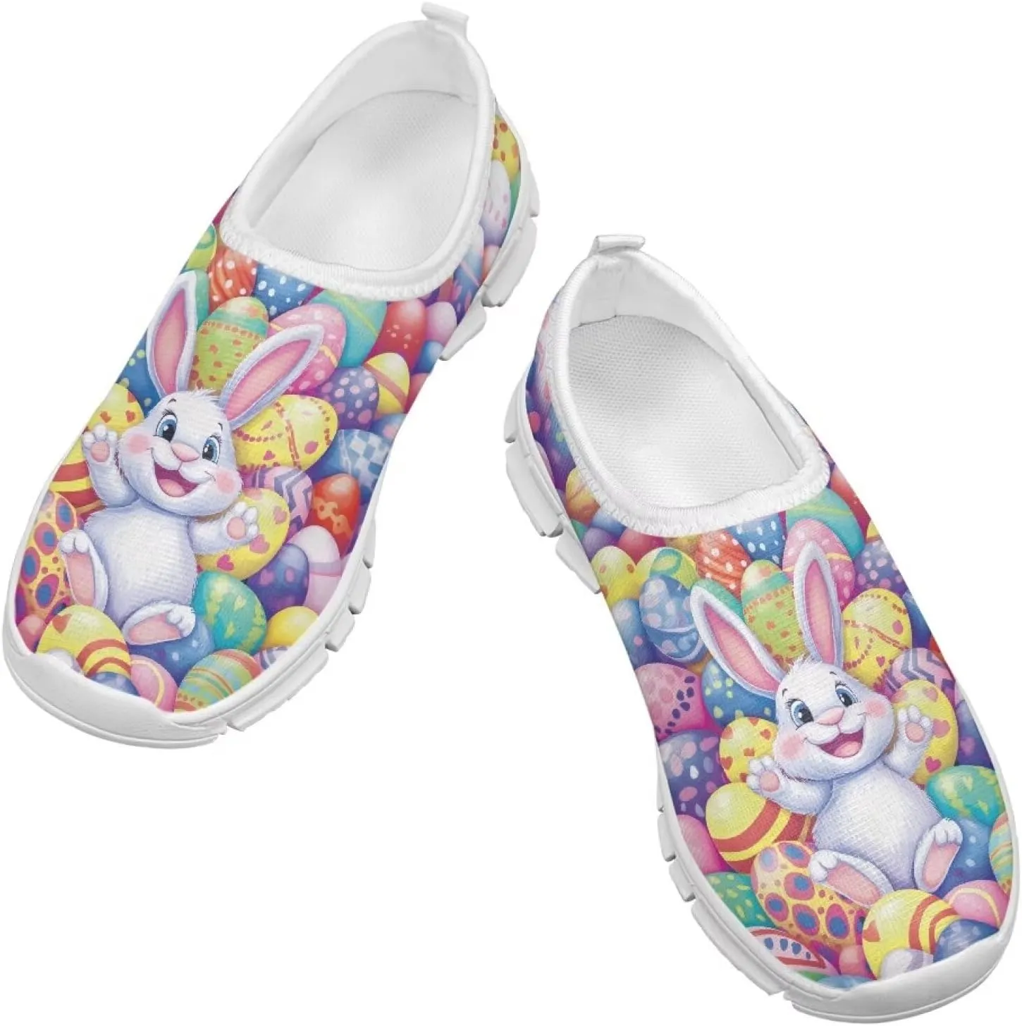 Girls'Slip On Sneakers,Lightweight Breathable Tennis Shoes Boys Wear-Resistant Non-Slip Eva Sole Running Shoes