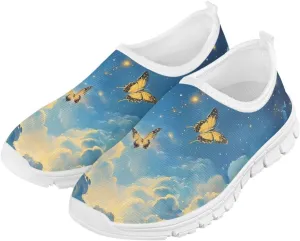 Girls'Slip On Sneakers,Lightweight Breathable Tennis Shoes Boys Wear-Resistant Non-Slip Eva Sole Running Shoes