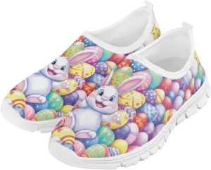 Girls'Slip On Sneakers,Lightweight Breathable Tennis Shoes Boys Wear-Resistant Non-Slip Eva Sole Running Shoes