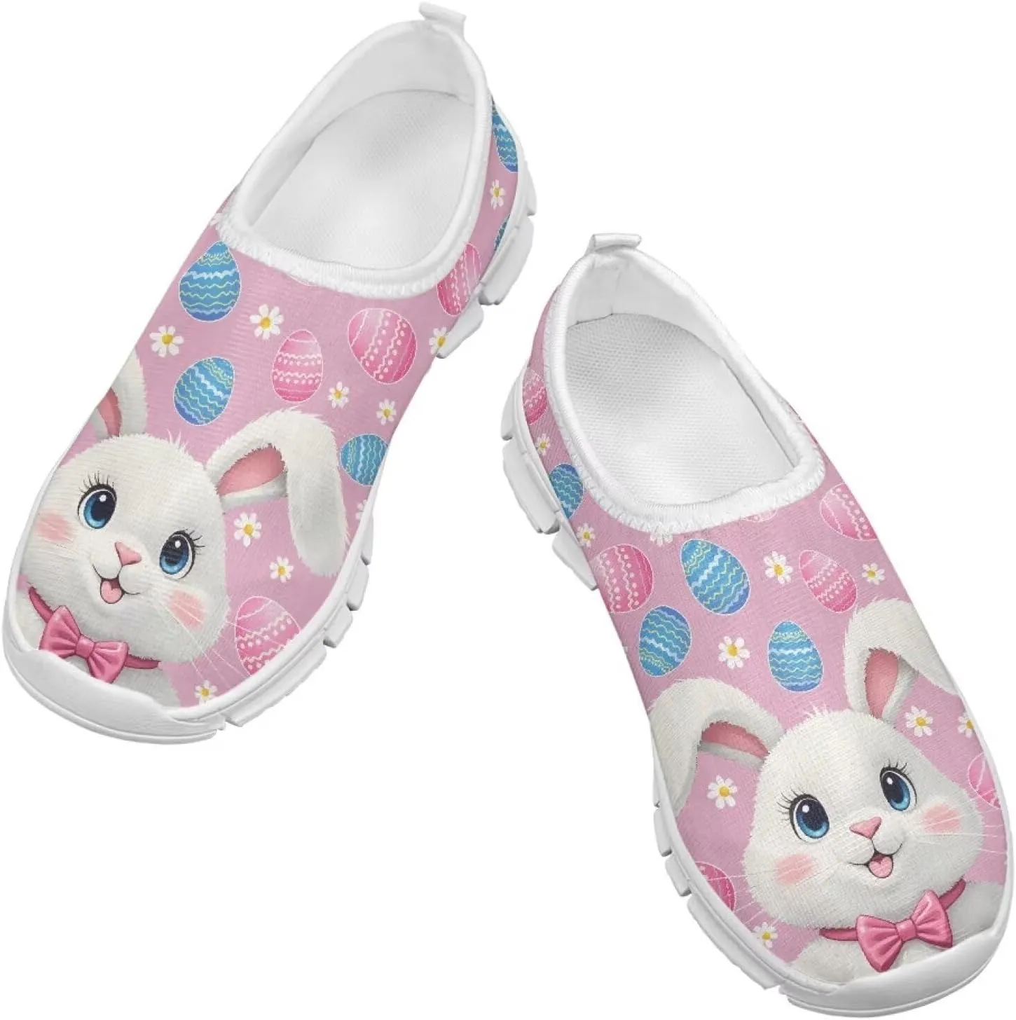 Girls'Slip On Sneakers,Lightweight Breathable Tennis Shoes Boys Wear-Resistant Non-Slip Eva Sole Running Shoes