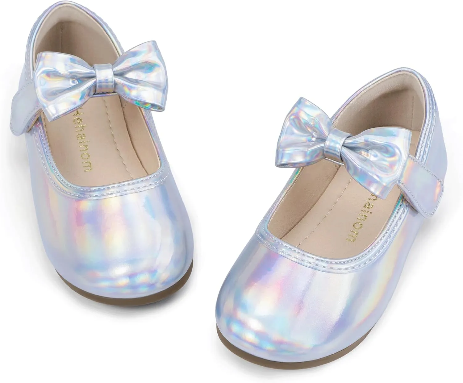 Hehainom Toddler Girls Dress Shoes Little Kids Flower Girl Sparkle Bow Ballet Flats School Wedding Party Shoes