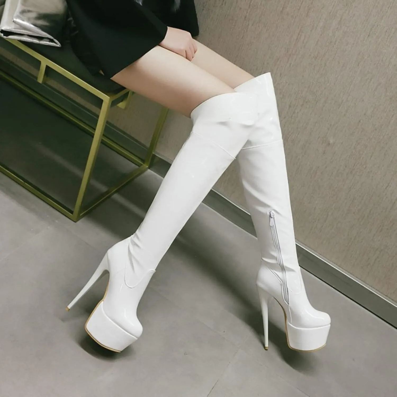 High-Heeled Over-The-Knee Boots 15CM Stiletto Long Boots Nightclub Pole Dance Boots Women's Boots