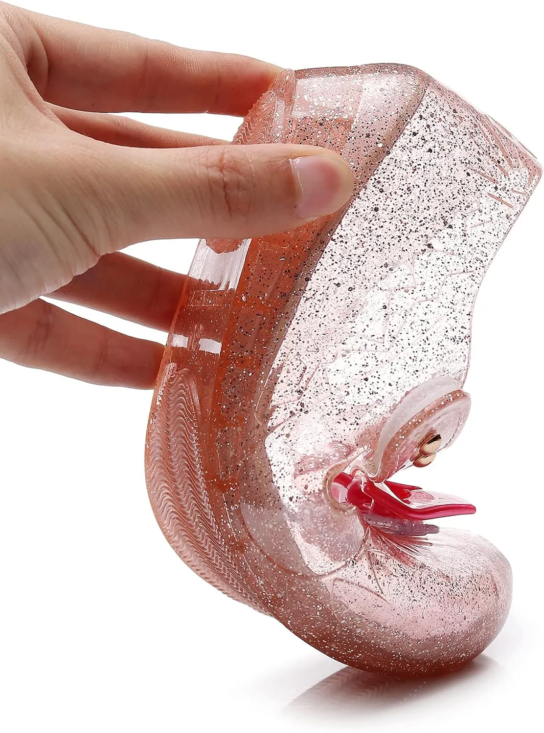Jelly Shoes for Girls Princess Dress Up Flat Sandals for Toddler Cosplay Clear Glitter Jellies Mary Janes with Bow/Crown