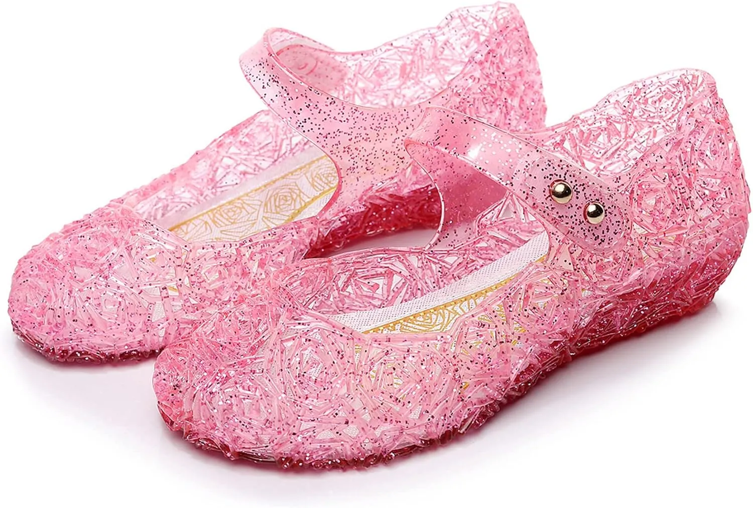 Jelly Shoes for Girls, Snow Queen Princess Birthday Sandals for Little Girls, Blue Toddler Glitter Sandals Size 9, Frozen Inspired Party Cosplay Costumes Dress Flats