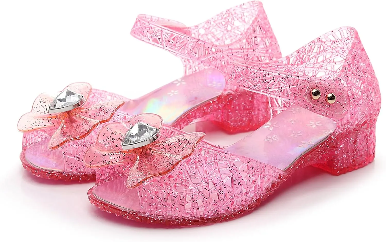 Jelly Shoes for Girls, Snow Queen Princess Birthday Sandals for Little Girls, Blue Toddler Glitter Sandals Size 9, Frozen Inspired Party Cosplay Costumes Dress Flats