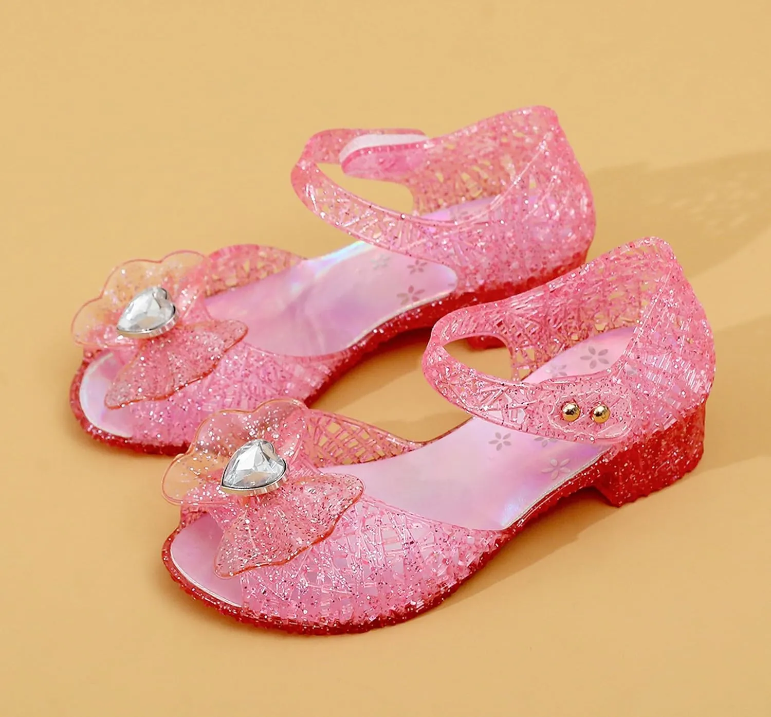 Jelly Shoes for Girls, Snow Queen Princess Birthday Sandals for Little Girls, Blue Toddler Glitter Sandals Size 9, Frozen Inspired Party Cosplay Costumes Dress Flats