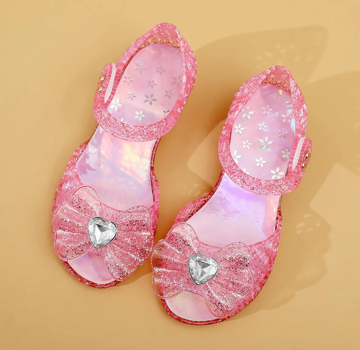 Jelly Shoes for Girls, Snow Queen Princess Birthday Sandals for Little Girls, Blue Toddler Glitter Sandals Size 9, Frozen Inspired Party Cosplay Costumes Dress Flats