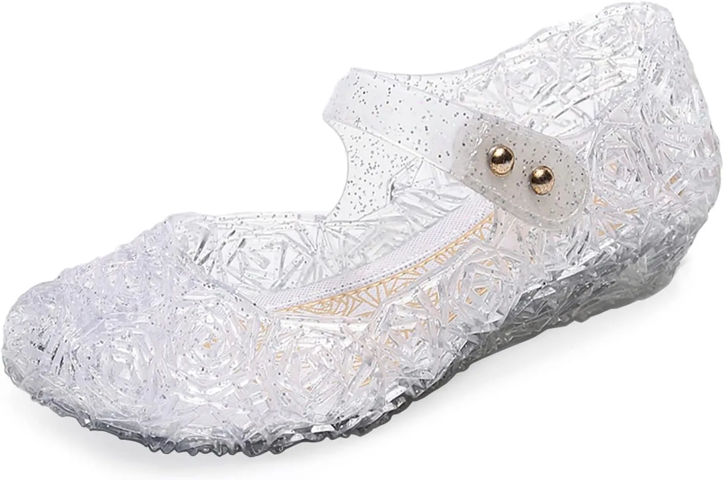 Jelly Shoes for Girls, Snow Queen Princess Birthday Sandals for Little Girls, Blue Toddler Glitter Sandals Size 9, Frozen Inspired Party Cosplay Costumes Dress Flats