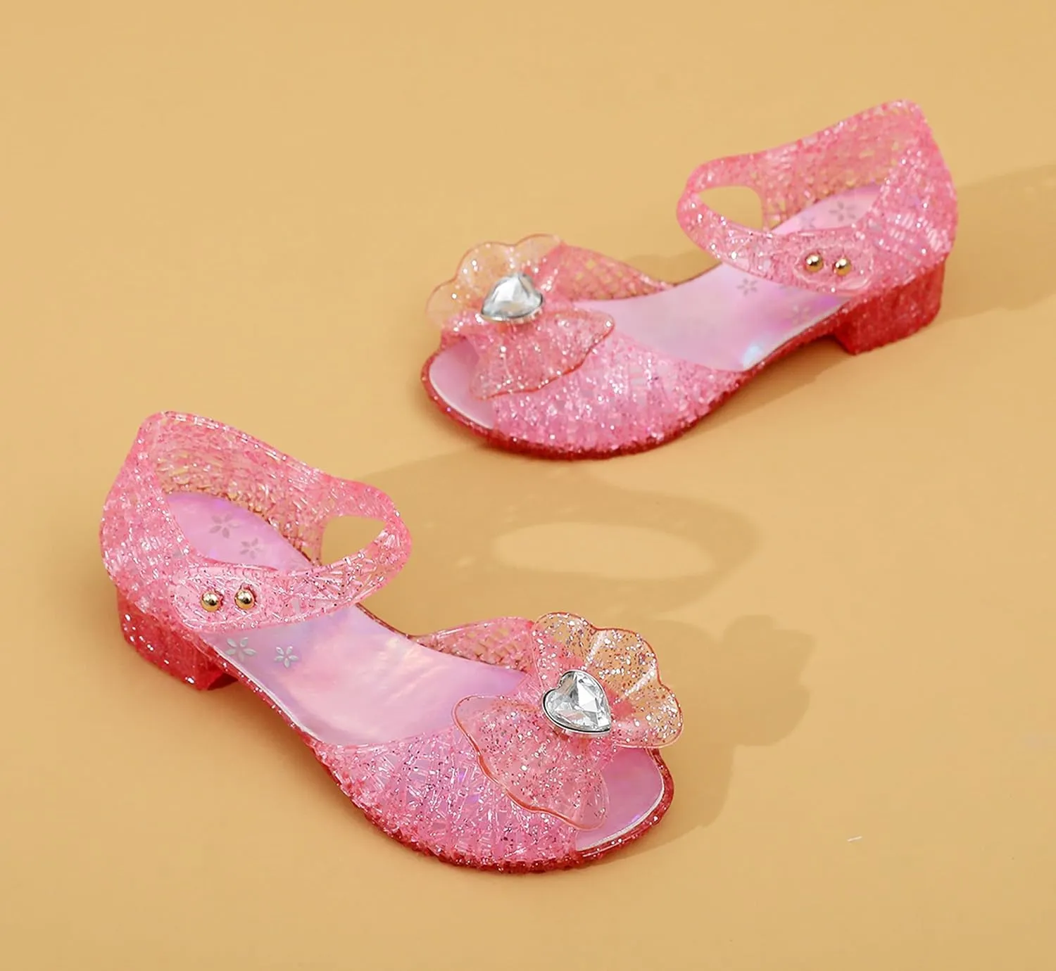 Jelly Shoes for Girls, Snow Queen Princess Birthday Sandals for Little Girls, Blue Toddler Glitter Sandals Size 9, Frozen Inspired Party Cosplay Costumes Dress Flats