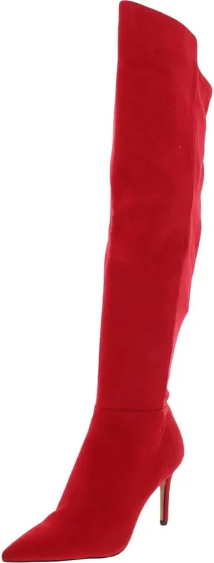 Jessica Simpson Womens Amriena Faux Suede Over-The-Knee Boots Red 7 Medium (B,M)