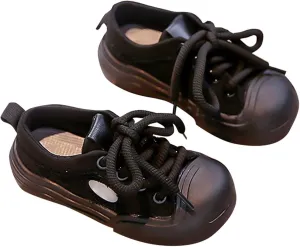 Kids Boys and Girls Children's Sports Shoes Spring Autumn Solid Color Flat Bottom Low Top Lace Up Shoes