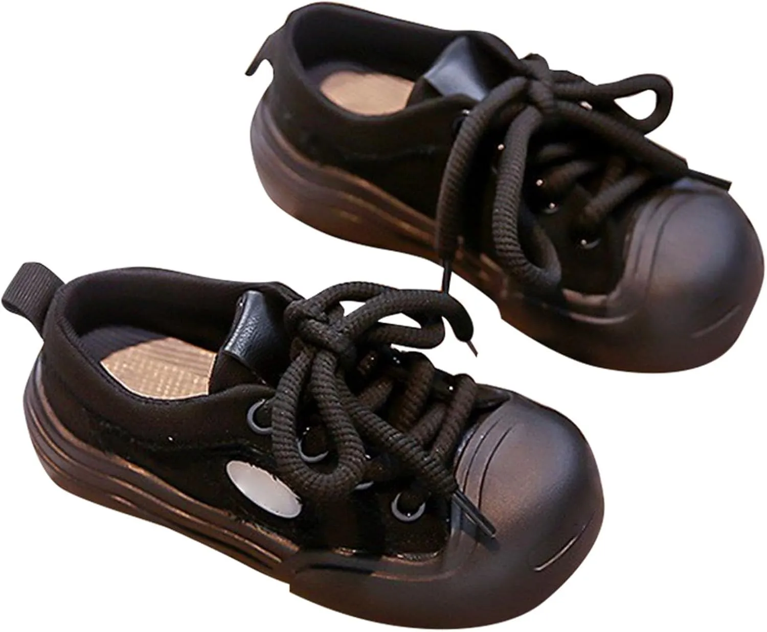 Kids Boys and Girls Children's Sports Shoes Spring Autumn Solid Color Flat Bottom Low Top Lace Up Shoes