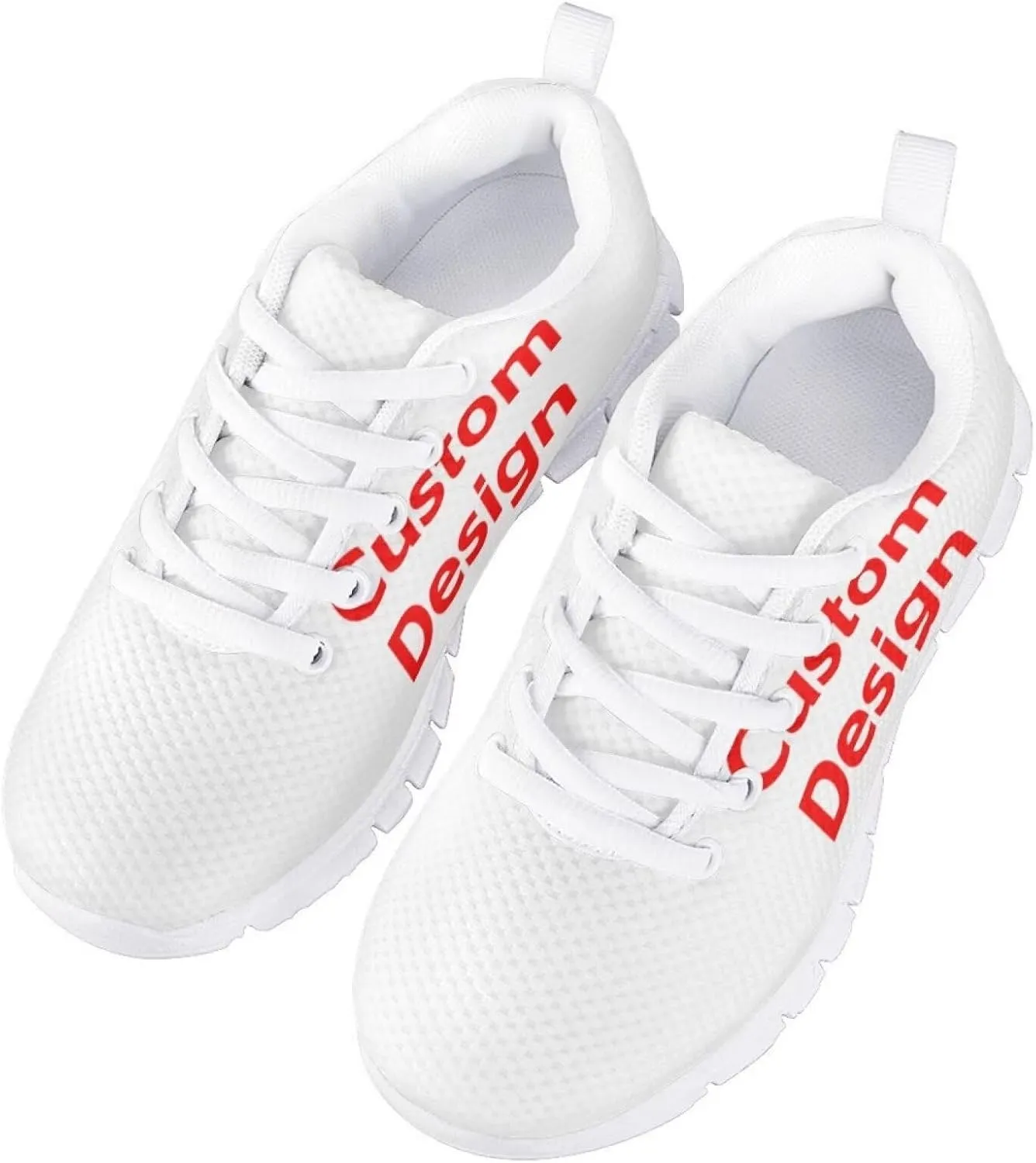 Kids Running Shoes, Breathable Upper Lightweight Lace-Up Mesh Athletic Sports Sneakers for Boys Girls