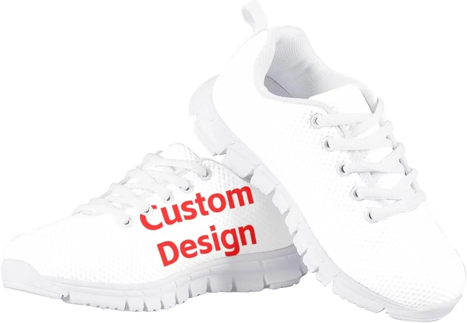 Kids Running Shoes, Breathable Upper Lightweight Lace-Up Mesh Athletic Sports Sneakers for Boys Girls