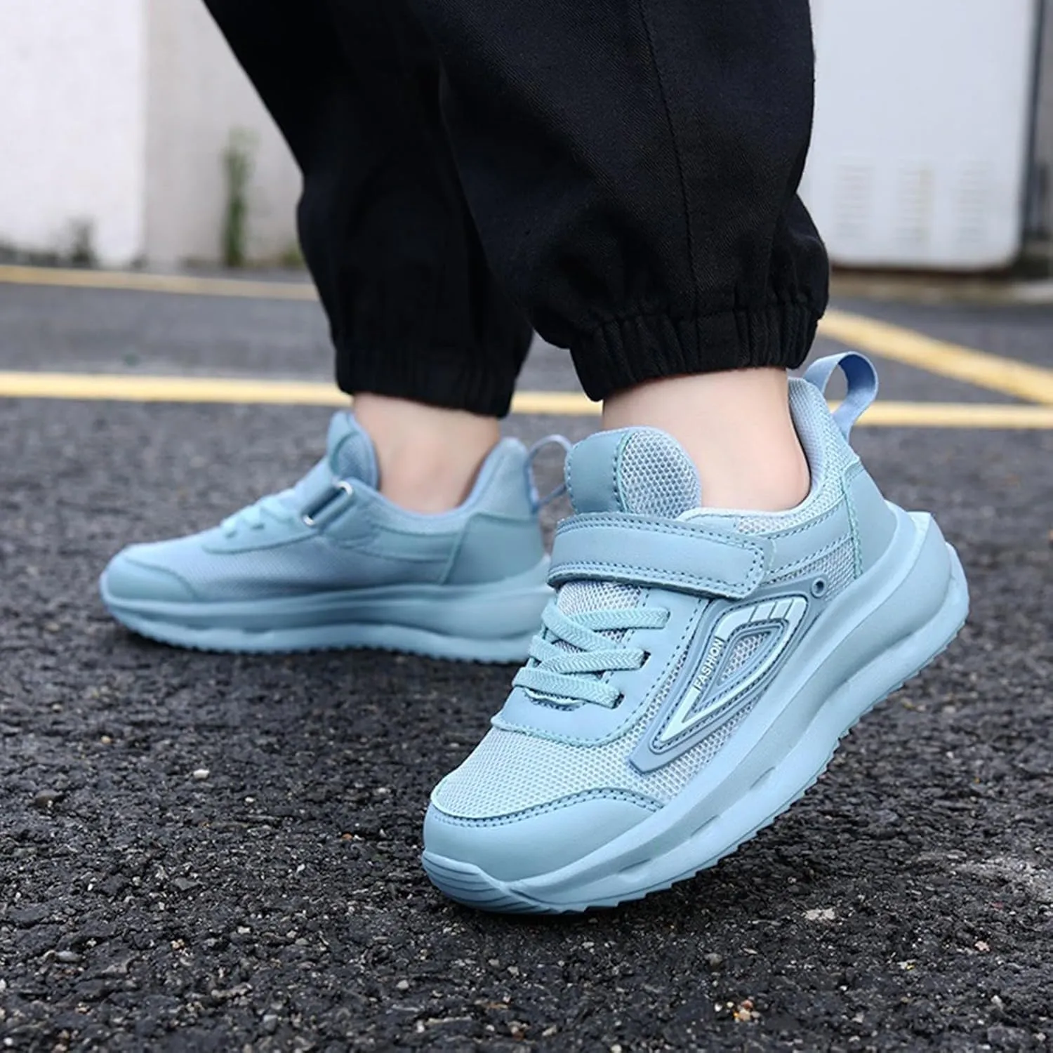Kids Sneakers for Boys Girls Running Tennis Shoes Lightweight Breathable Adjustable Sport Athletic Non-Slip Shoes