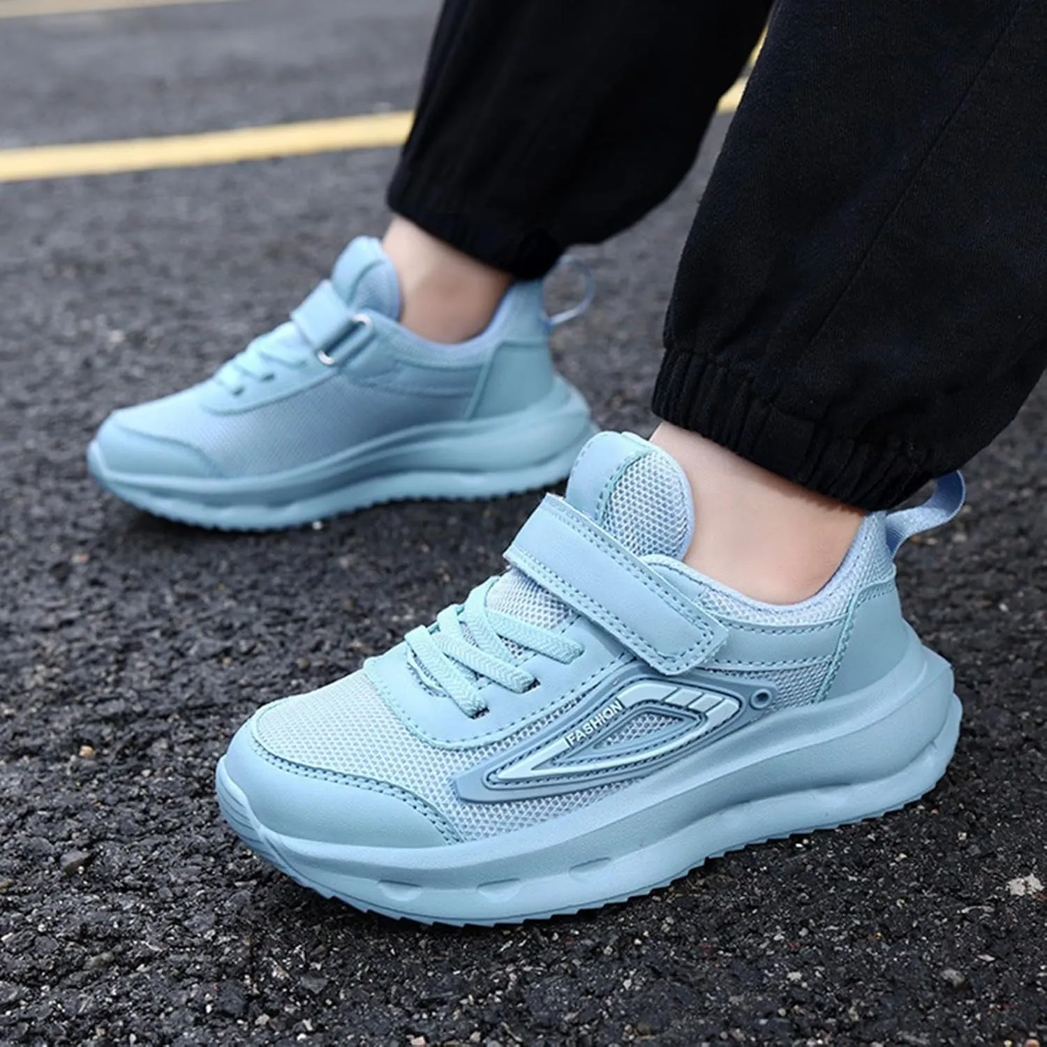 Kids Sneakers for Boys Girls Running Tennis Shoes Lightweight Breathable Adjustable Sport Athletic Non-Slip Shoes