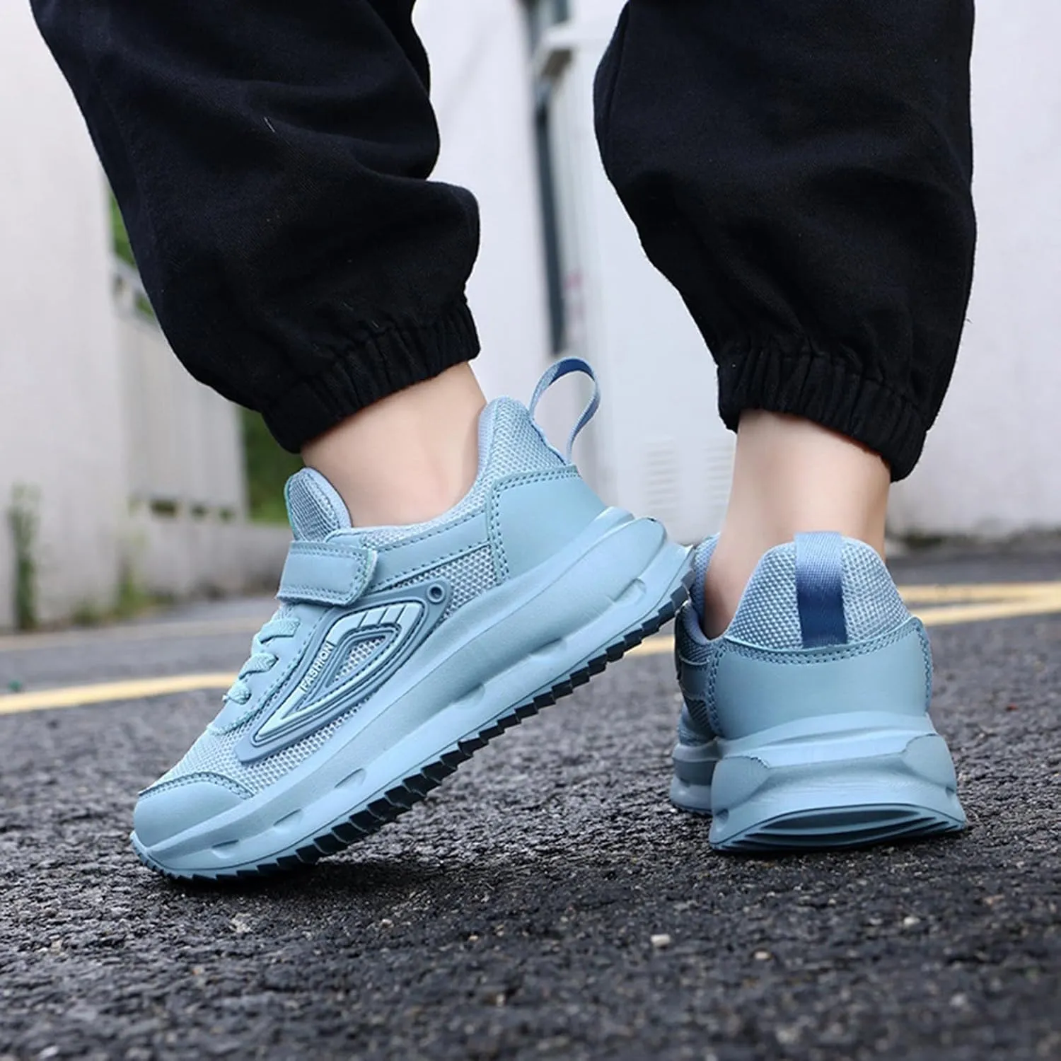 Kids Sneakers for Boys Girls Running Tennis Shoes Lightweight Breathable Adjustable Sport Athletic Non-Slip Shoes