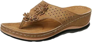 Lausiuoe Flip Flops For Women With Arch Support Dressy Summer Orthotic Slides Athletic Slippers Orthopedic Sandals