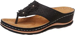 Lausiuoe Flip Flops For Women With Arch Support Dressy Summer Orthotic Slides Athletic Slippers Orthopedic Sandals