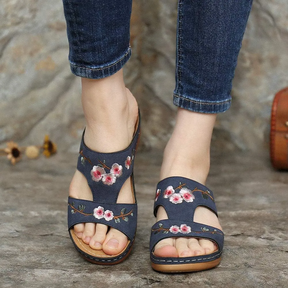 Lausiuoe Orthopedic Dress Sandals For Women Plantar Fasciitis Comfortable Walking Casual Summer Arch Support Orthotic Slides