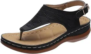 Lausiuoe Orthopedic Sandals For Women Dressy Casual Summer Arch Support Comfortable Orthotic Flat Slides Flip Flops Sandalias