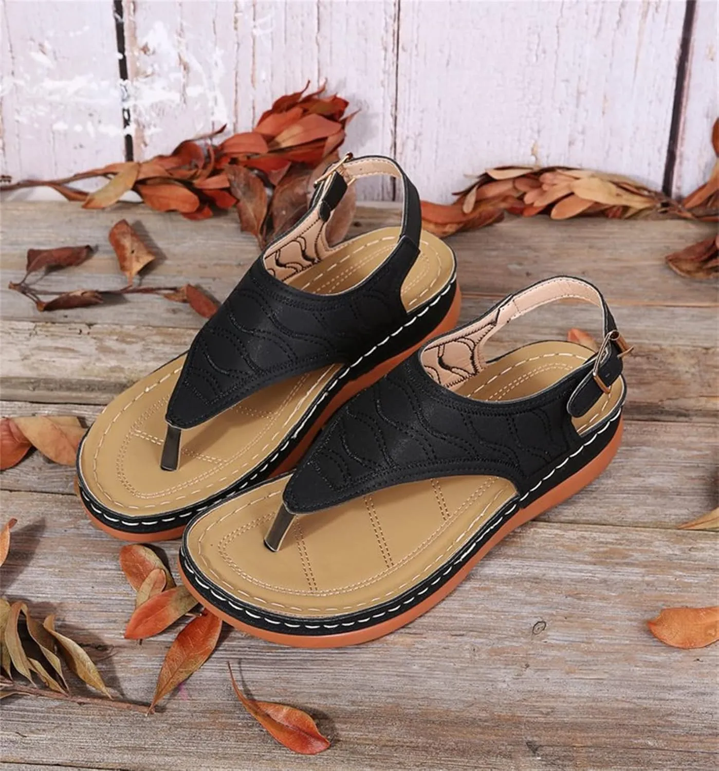 Lausiuoe Orthopedic Sandals For Women Dressy Casual Summer Arch Support Comfortable Orthotic Flat Slides Flip Flops Sandalias