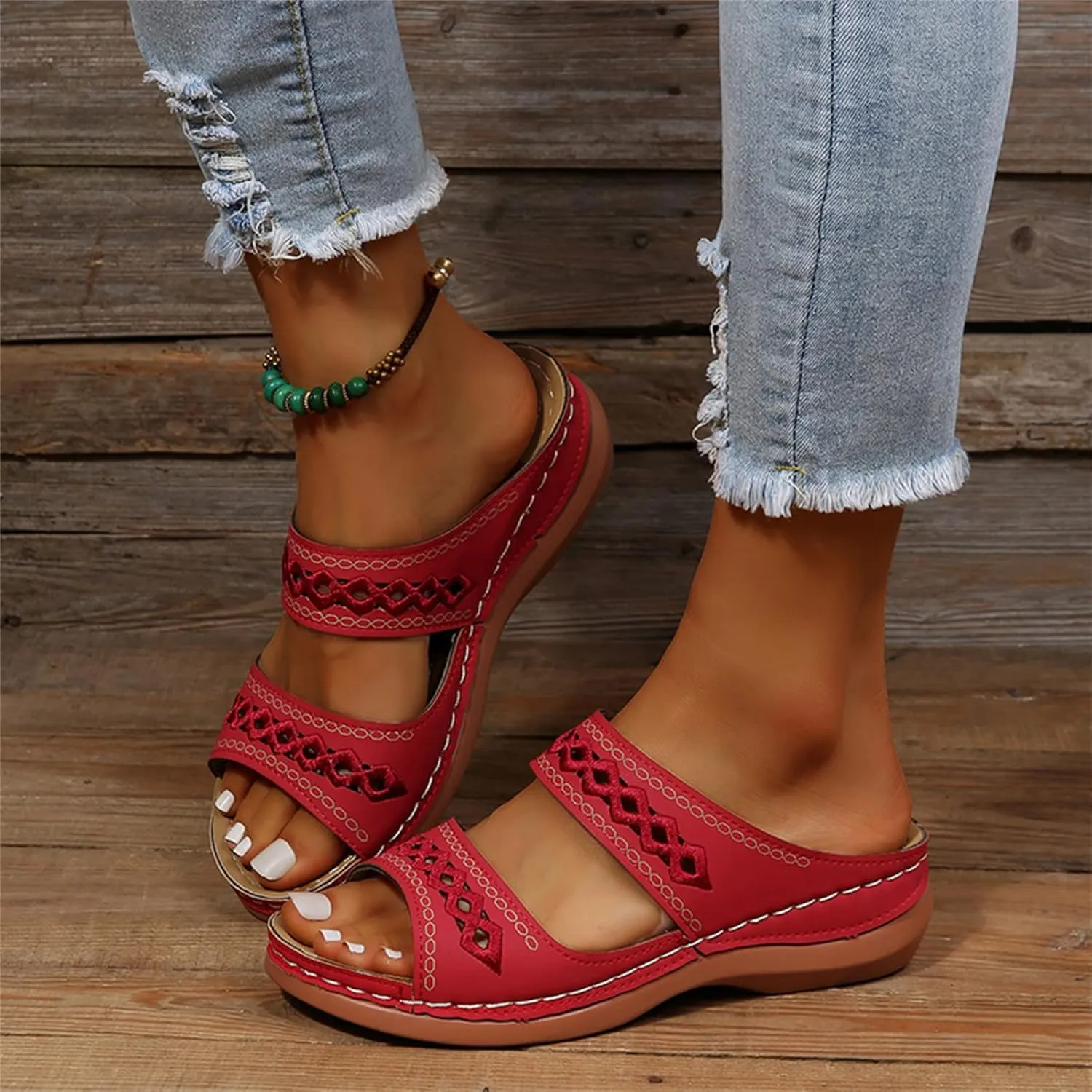 Lausiuoe Orthotic Sandals For Women Plantar Fasciitis Arch Support Dressy Summer Comfortable Walking Orthopedic Flip Flops