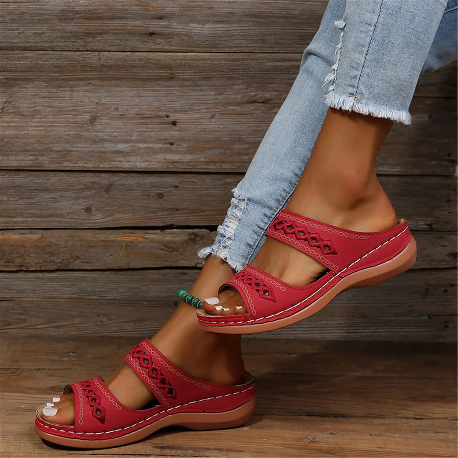 Lausiuoe Orthotic Sandals For Women Plantar Fasciitis Arch Support Dressy Summer Comfortable Walking Orthopedic Flip Flops