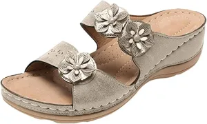 Lausiuoe Orthotic Sandals Women Plantar Fasciitis Arch Support Casual Dressy Summer Orthopedic Slippers Flat Heel Flip Flops