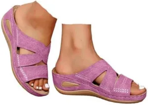 Lausiuoe Sandals Women Dressy Comfortable Walking Orthopedic Slippers Arch Support Summer Casual Orthotic Slides Flip Flops