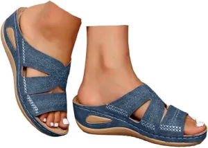 Lausiuoe Sandals Women Dressy Comfortable Walking Orthopedic Slippers Arch Support Summer Casual Orthotic Slides Flip Flops