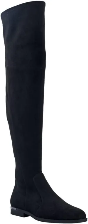 Marc Fisher Womens Renn Faux Suede Over-The-Knee Boots Black 10 Medium (B,M)