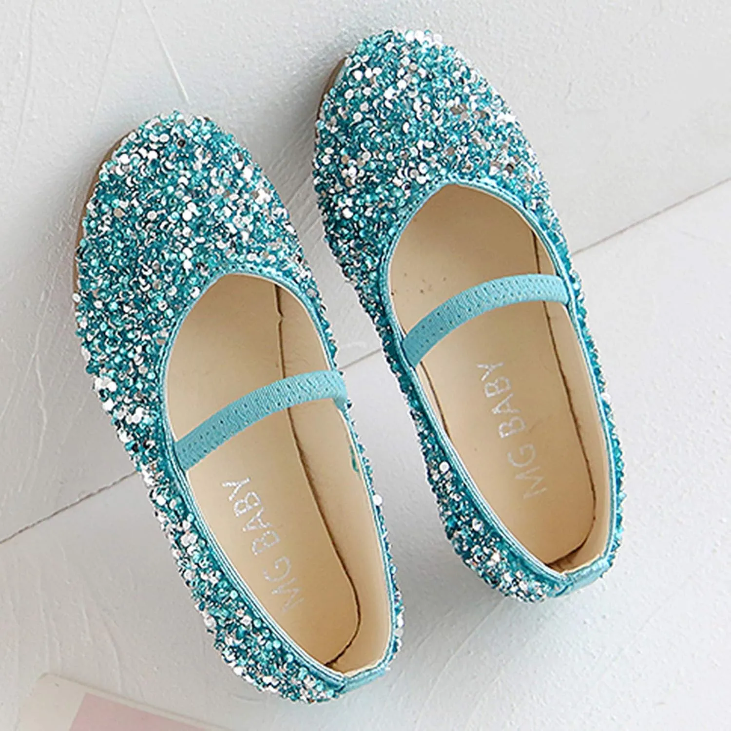 Mary Jane Shoes for Girls Dress Shoes Princess Dresses Ballet Flats Flower Glitter Shoes Toddler/Little/Kids