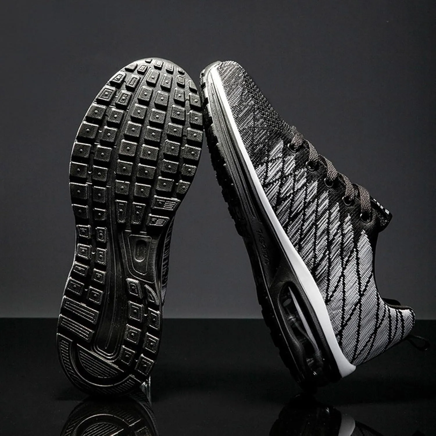 Men's Lace Up Memory Foam Sneakers Lightweight Breathable Slip On Running Shoe Lightweight Work Shoes for Men