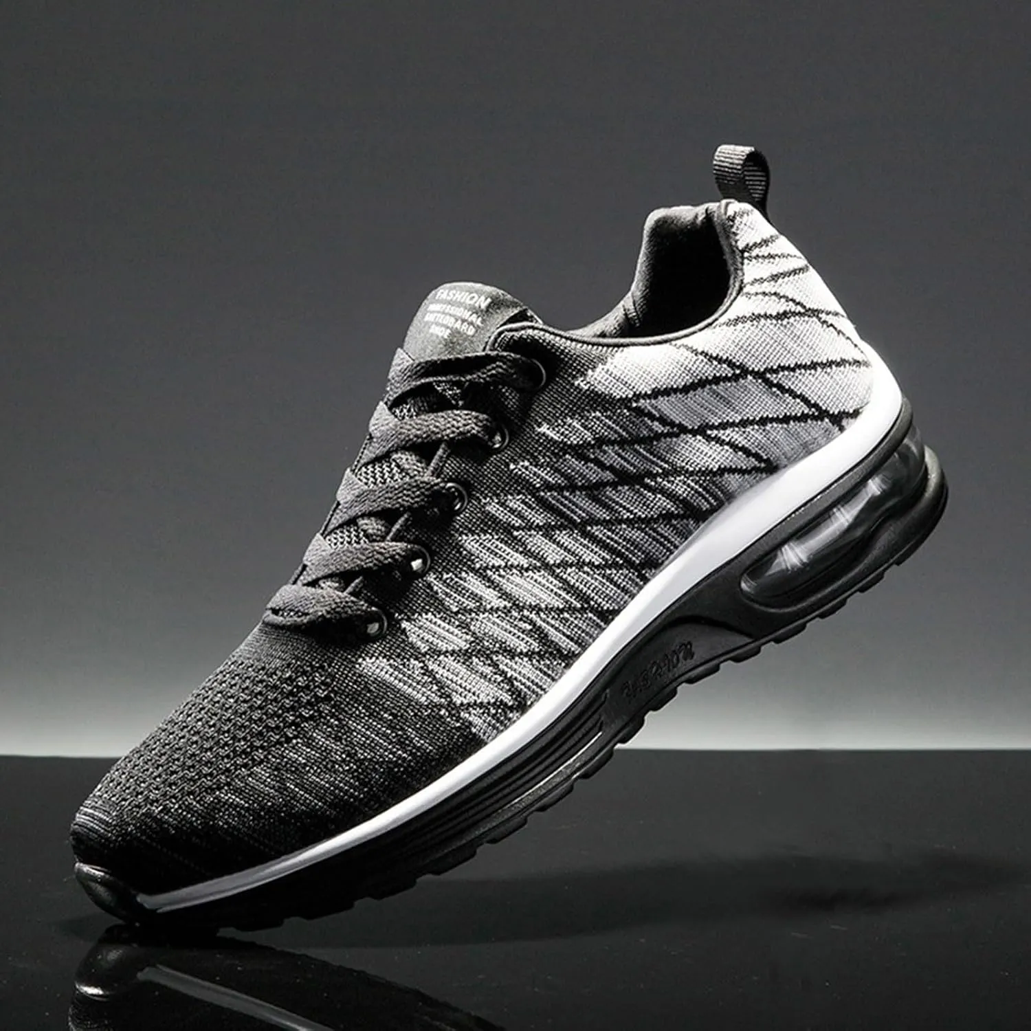 Men's Lace Up Memory Foam Sneakers Lightweight Breathable Slip On Running Shoe Lightweight Work Shoes for Men