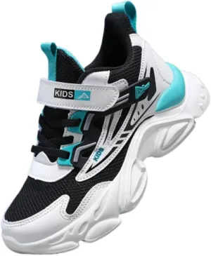 Mesh Chunky Anti Slip Sneakers Soft Comfortable Thick Sole Boys Shoes with Adjustable Hook and Loop Closure for School Sports Outdoor Play Durable Design