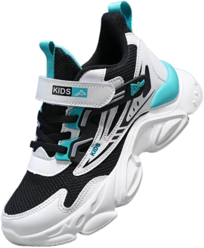 Mesh Chunky Anti Slip Sneakers Soft Comfortable Thick Sole Boys Shoes with Adjustable Hook and Loop Closure for School Sports Outdoor Play Durable Design
