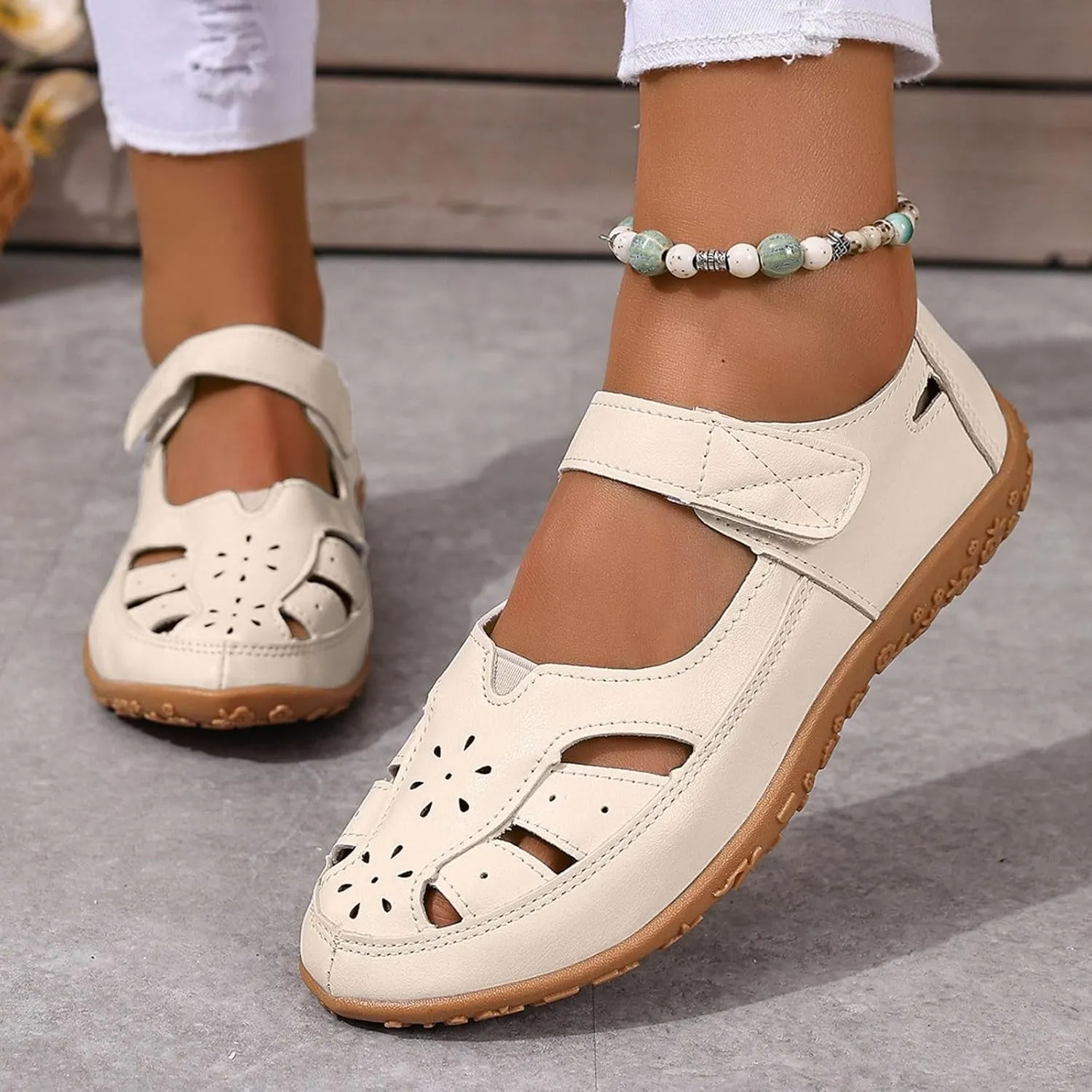 Orthopedic Loafers for Women Summer Dressy 2025,Womens Platform Wedges Sandal Comfort Closed Toe Casual Hollow Out Shoes Orthotic Wedge Flat