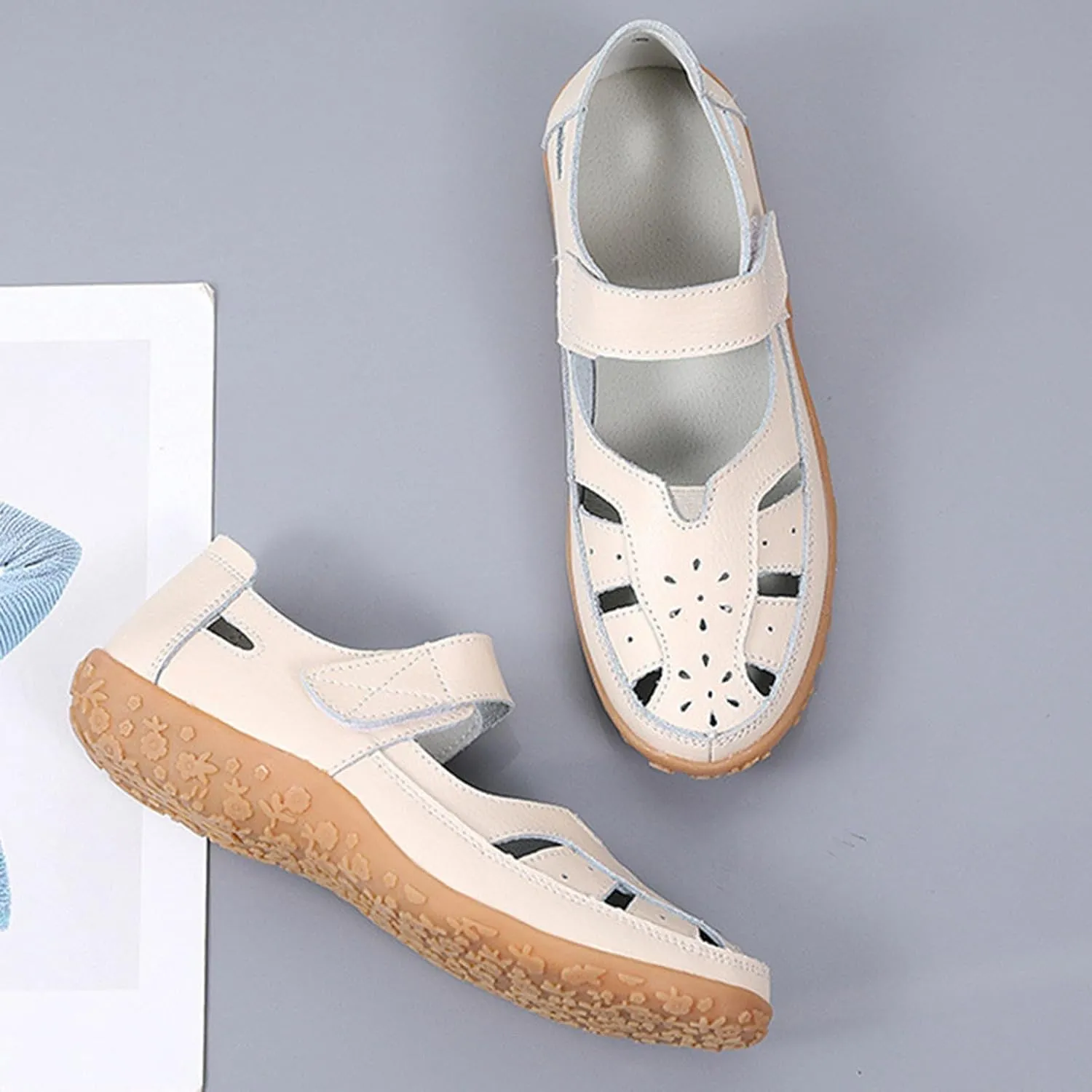 Orthopedic Loafers for Women Summer Dressy 2025,Womens Platform Wedges Sandal Comfort Closed Toe Casual Hollow Out Shoes Orthotic Wedge Flat