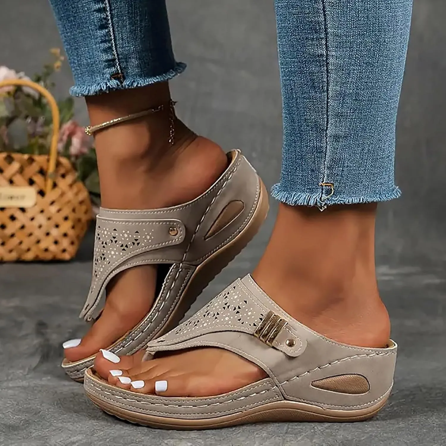 Orthopedic Sandals for Women Dressy Comfortable Arch Support Platform Wedge Sandals Summer Vacation Beach Shoes