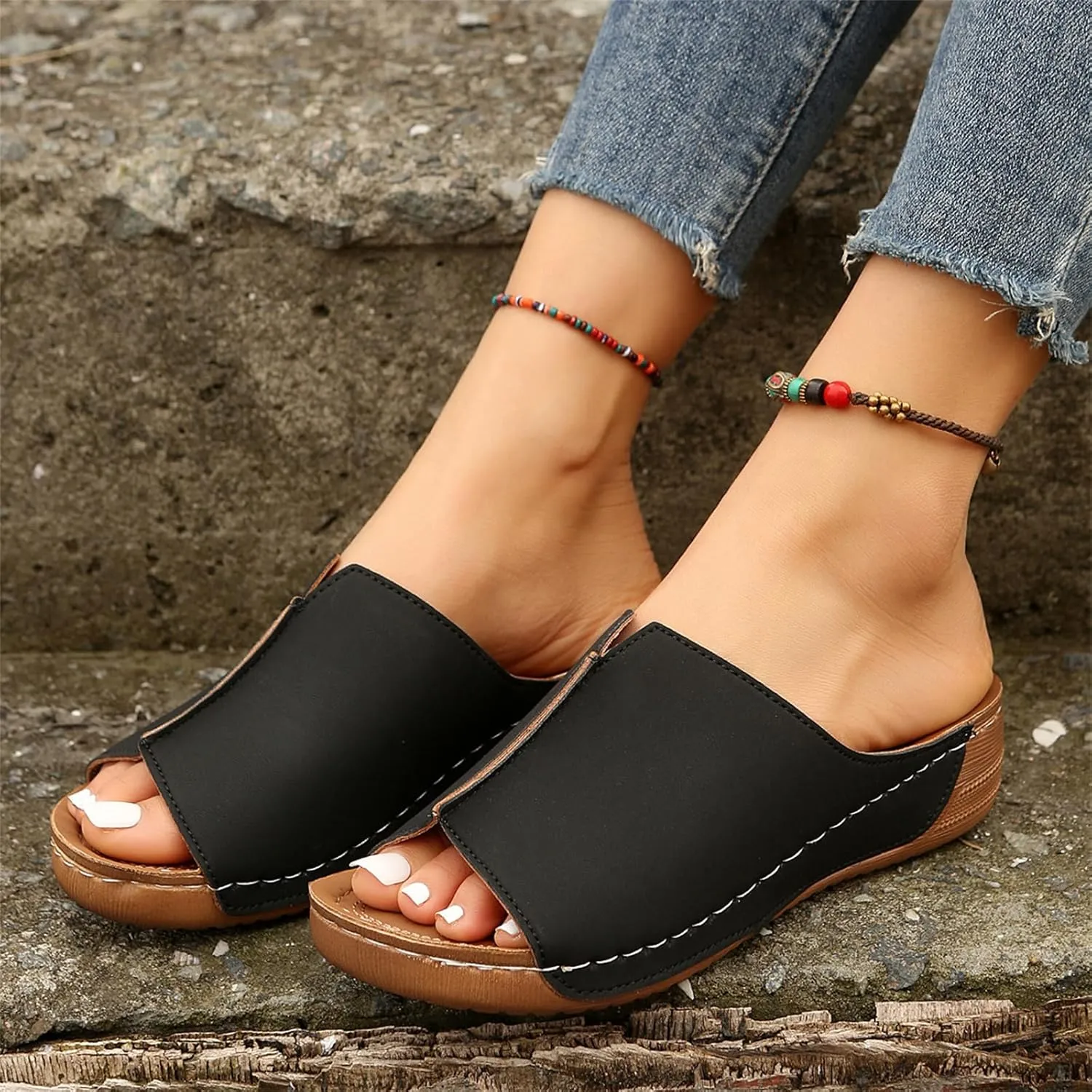 Orthopedic Sandals For Women Dressy Summer Orthotic Flip Flops For Flat Feet with Arch Support for Comfortable Walk Slippers
