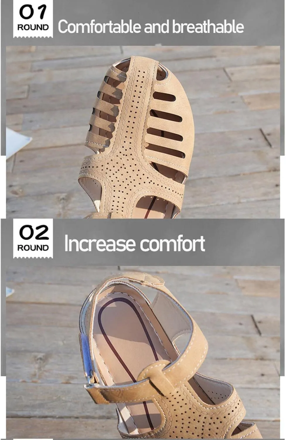 Orthopedic Sandals for Women Dressy Wedge Platform Adjustable Ankle Straps Orthopedic Comfort Arch Support Cushion Barefoot Beach Casual Footwear Summer Flip Flops for Women