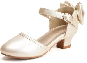 PANDANINJIA Wendy Girls Heels Dress Shoes Flower Girl Mary Jane Sandals Wedding Party Princess Shoes for Toddler Little Kid Big Kid