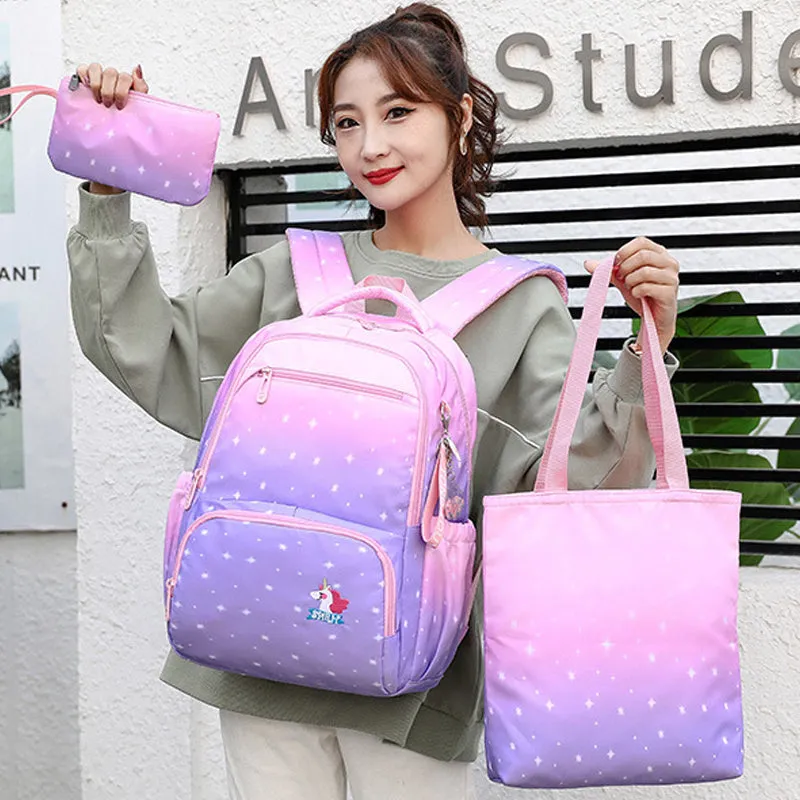 Primary School Backpack Set For 4-6 Grade Kids School Bookbag