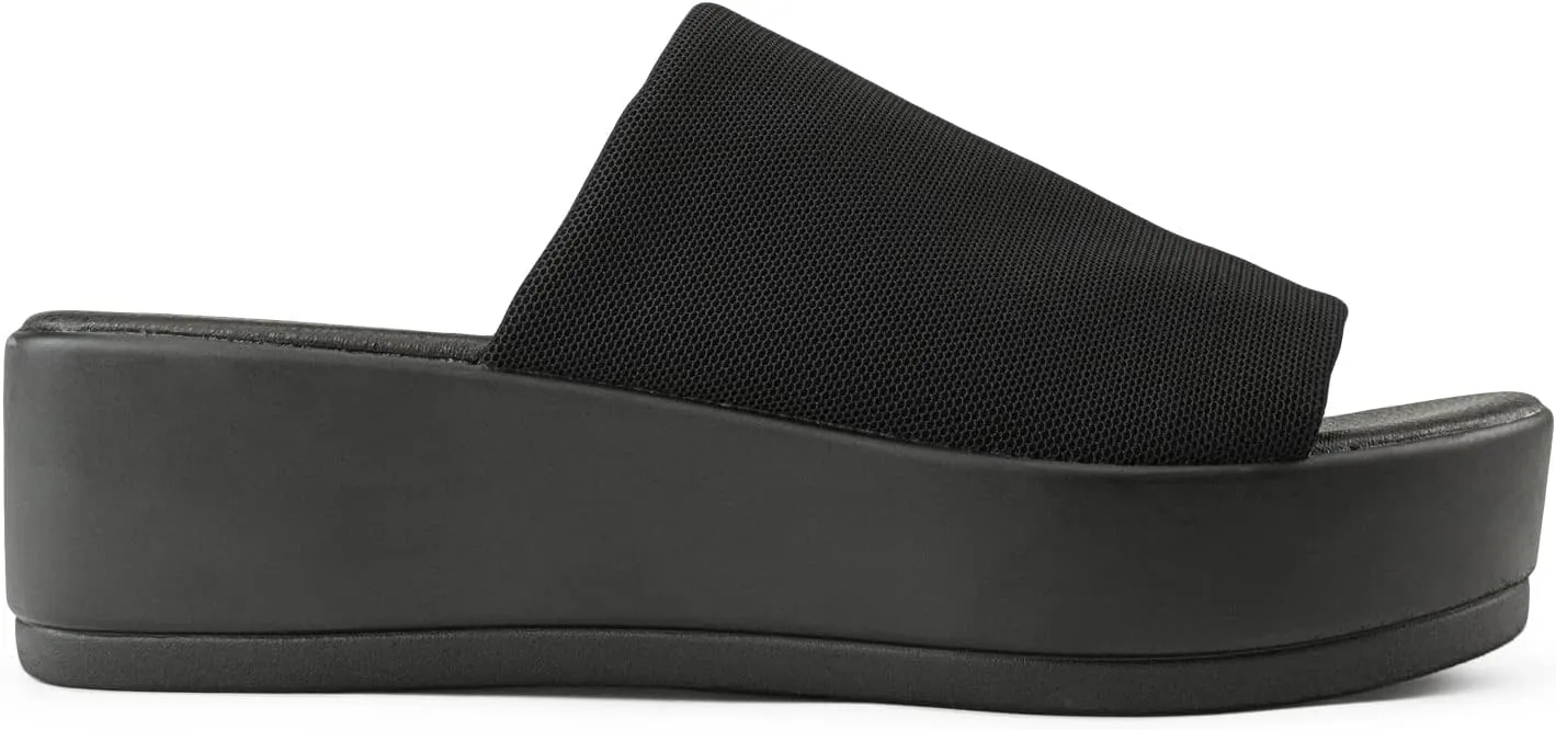 RF ROOM OF FASHION Women's Open Toe Slide on Footbed Platform Sandals